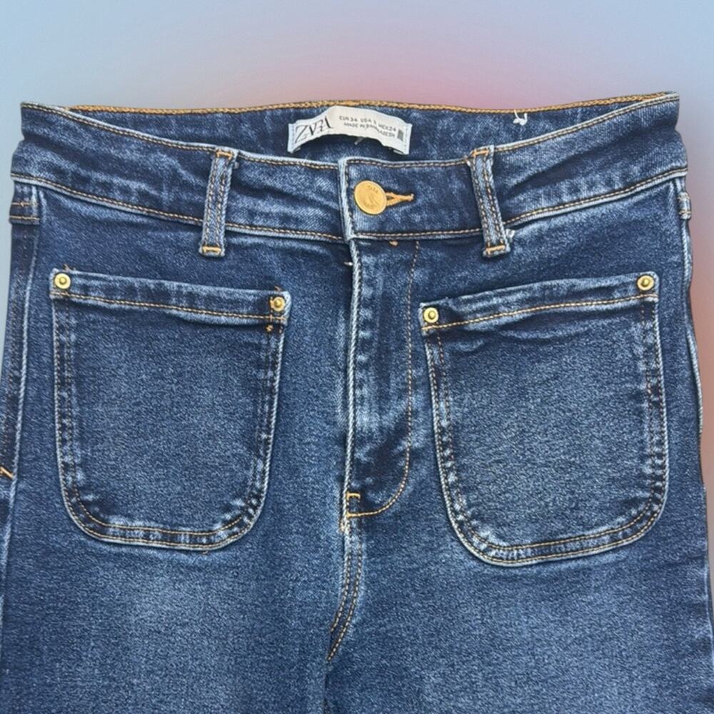 ZARA Women’s 2 Raw Hem Ankle Blue Jeans